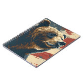 ヴィンテージグリズリーアメリカ国旗 ノートブック (左側)