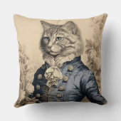 ヴィンテージグリッセイキャットジェントンボタニカルバラ クッション (裏面)