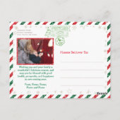 ヴィンテージグリッターファミリーフォトフィットエアメールクリスマス ポストカード (裏面)