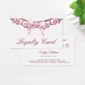 ヴィンテージグリッターフレームピンクボウロイヤリティカード (デスク)