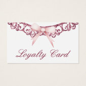 ヴィンテージグリッターフレームピンクボウロイヤリティカード (正面)