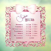 ヴィンテージグリッターフレームピンクボウ開館時間 ウィンドウサイン (シート3)