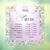 ヴィンテージグリッターフレーム薄紫ボウ開館時間 ウィンドウサイン (シート3)