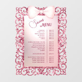 ヴィンテージグリッターフレームPink Bowサービスメニュー ウィンドウサイン (シート)