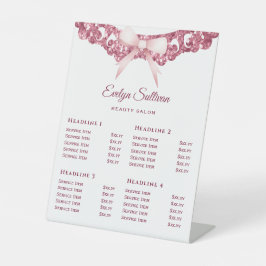 ヴィンテージグリッターフレームPink Bow価格表 台座サイン