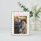 ヴィンテージグリッター家族の写真Airmailクリスマス ポストカード (スタンド正面)