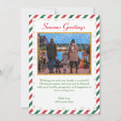 ヴィンテージグリッター家族の写真Airmailクリスマス 招待状 (裏面)