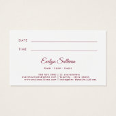 ヴィンテージグリッター枠ピンクボウアポイントメントカード (裏面)