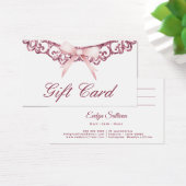 ヴィンテージグリッター枠ピンクボウギフトカード (デスク)