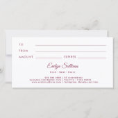 ヴィンテージグリッター枠ピンクボウギフト券 (裏面)