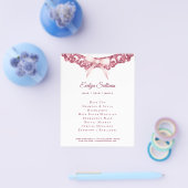 ヴィンテージグリッター枠ピンクボウフライヤー チラシ (シングル)