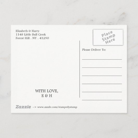 ヴィンテージグリッター蝶ウェディングデートを保存 案内ポストカード (裏面)