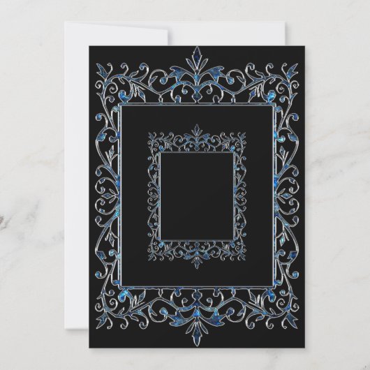 ヴィンテージグリッ縁どジ誕生日招待状 招待状 (裏面)