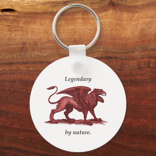 ヴィンテージグリフィンイラストレーション、伝説的自然 キーホルダー (正面)