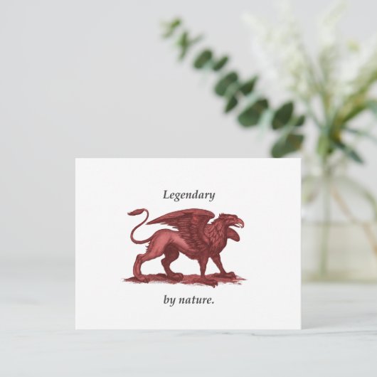 ヴィンテージグリフィンイラストレーション、伝説的自然 ポストカード (スタンド正面)