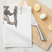 ヴィンテージグリフィン(グリフスgreiff)イラストレーション。 キッチンタオル (四つ折り)