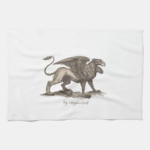 ヴィンテージグリフィン(グリフスgreiff)イラストレーション。 キッチンタオル (横)