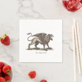 ヴィンテージグリフィン（グリフスgreiff）イラストレーション。 スタンダードカクテルナプキン (インサイチュ)