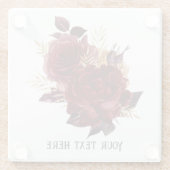 ヴィンテージグリモアールブルゴーニュと金ゴールドフローラ ガラスコースター (裏面)