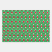 ヴィンテージグリンチクリスマスグリーンパターン ラッピングペーパーシート (正面)