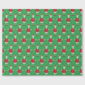 ヴィンテージグリンチクリスマスグリーンパターン ラッピングペーパー (フラット)