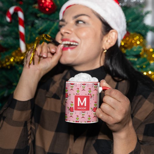 ヴィンテージグリンチクリスマス | 名前とイニシャルを追加可能 マグカップ