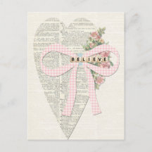 ヴィンテージグリーティングイラストレーションカード、ロマンチックなハート