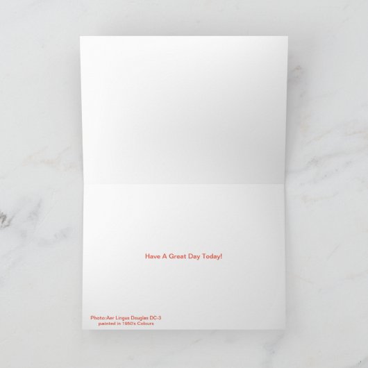 ヴィンテージグリーティングカード用誕生日航空機 カード (内部)