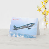 ヴィンテージグリーティングカード用誕生日航空機 カード (黄色い花)