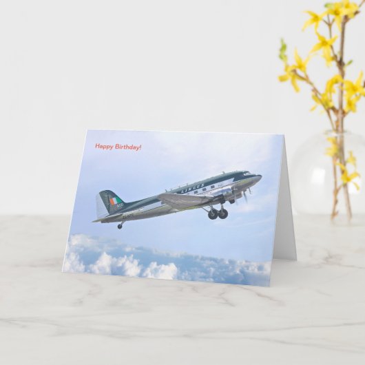 ヴィンテージグリーティングカード用誕生日航空機 カード (黄色い花)
