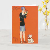 ヴィンテージグリーティングカード カード (黄色い花)