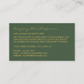 ヴィンテージグリーンおよびゴールドフォイルリーフエフェクト 名刺 (裏面)