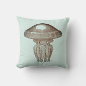 ヴィンテージグリーンとの戦淡い色の戦 クッション (正面)