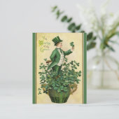 ヴィンテージグリーンとシャムロックの着用 ポストカード (スタンド正面)