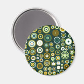 ヴィンテージグリーンとホワイト50年代抽象芸術アート マグネット (正面/裏面)