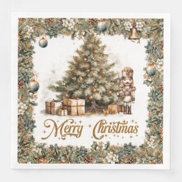 ヴィンテージグリーンと金ゴールドクリスマスくるみ割り木