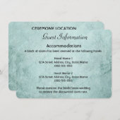 ヴィンテージグリーンの紙のゲストインフォメーションカード 招待状 (正面/裏面)