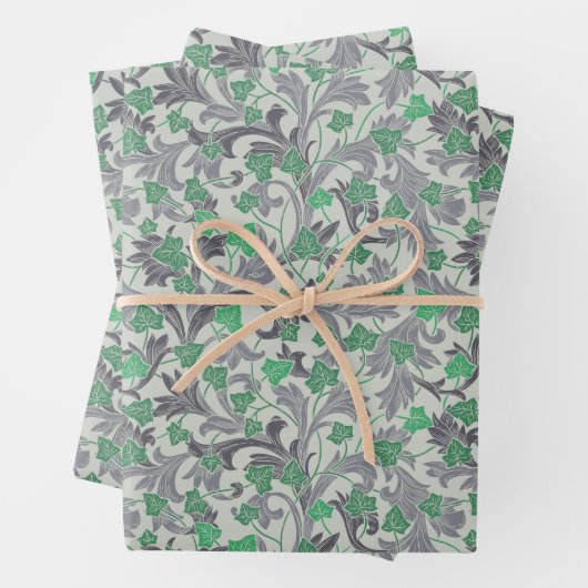 ヴィンテージグリーンアイビーつる植物オントレリス ラッピングペーパーシート (インサイチュ)