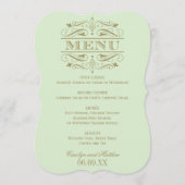 ヴィンテージグリーンアンティークフローリッ結婚シュ メニュー (正面)