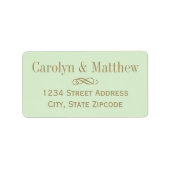 ヴィンテージグリーンアンティーク結婚金ゴールド差出人住所 ラベル (正面)