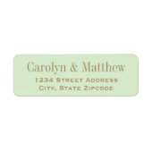 ヴィンテージグリーンアンティーク結婚金ゴールド差出人住所 ラベル (正面)