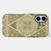 ヴィンテージグリーンアールヌーボーフローラルパターン Case-Mate iPhoneケース (裏面 (横))