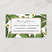 ヴィンテージグリーンイエローフローラサボテンのパターン 割引カード (裏面)