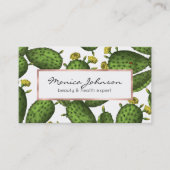 ヴィンテージグリーンイエローフローラサボテンのパターン 名刺 (正面)