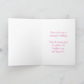 ヴィンテージグリーンウィズピンク水玉模様誕生日 カード (内部)