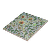 ヴィンテージグリーンウィリアムモリスダフォディルフローラ タイル (側面)