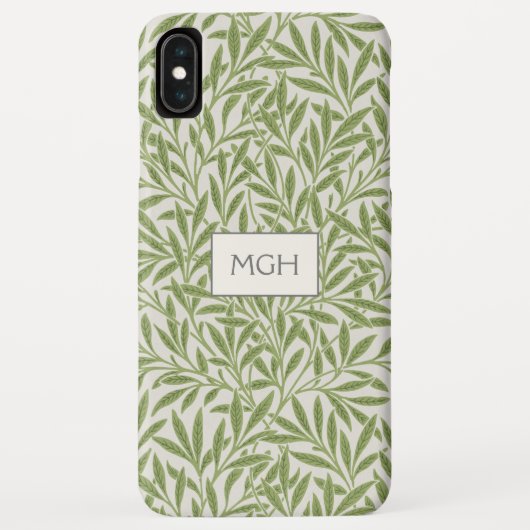 ヴィンテージグリーンウィローリーフモノグラム Case-Mate iPhoneケース (裏面)