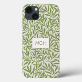 ヴィンテージグリーンウィローリーフモノグラム iPhone 13ケース