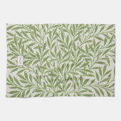 ヴィンテージグリーンウィロー葉ズモノグラム キッチンタオル (横)