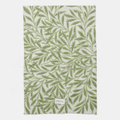 ヴィンテージグリーンウィロー葉ズモノグラム キッチンタオル (縦)